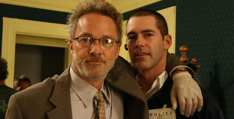 Mark Thompson and J.R. Richards (Dishwalla) on the set of 2:13