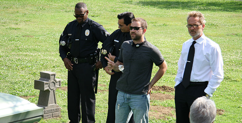 Closing funeral scene on the set of 2:13 (w/ Charles Adelman and Mark Thompson)